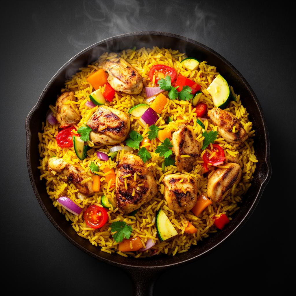 Jaffa Fire Rice — Mediterranean-style charcoal-fired saffron rice with garlic butter